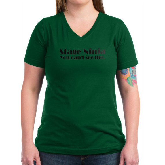 CafePress - Stage Ninja T Shirt - Women's V-Neck Dark T-Shirt