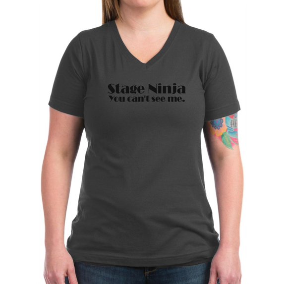 CafePress - Stage Ninja T Shirt - Women's V-Neck Dark T-Shirt