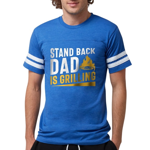CafePress - Stand Back Dad Is Grilling Men's Football T Shirt - Mens Football Shirt