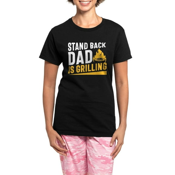 CafePress - Stand Back Dad Is Grilling Pajamas - Women's Short Sleeve Print T-Shirt and Pants Dark Cotton Pajama Set