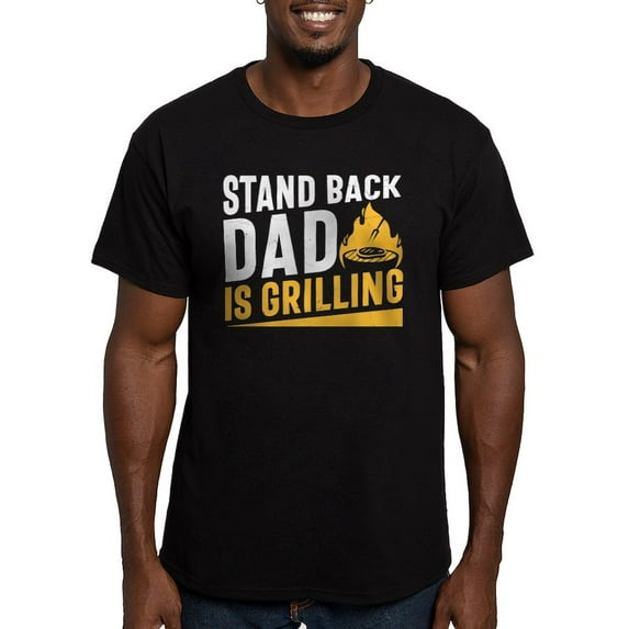 CafePress - Stand Back Dad Is Grilling T Shirt - Men's Fitted T-Shirt