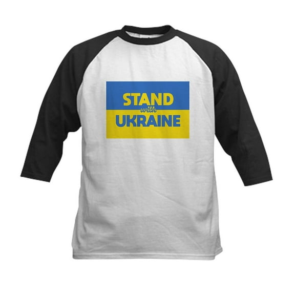 CafePress - Stand With Ukraine Baseball Jersey - Kids Cotton Baseball Jersey, 3/4 Sleeve Shirt