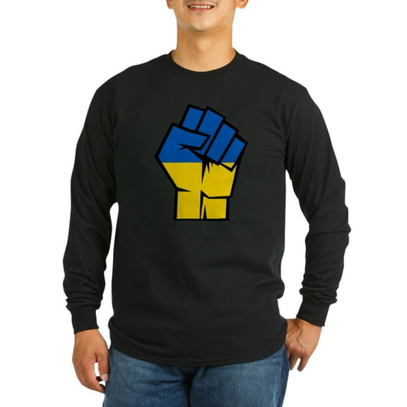 CafePress - Stand With Ukraine Long Sleeve T Shirt - Long Sleeve Dark T-Shirt