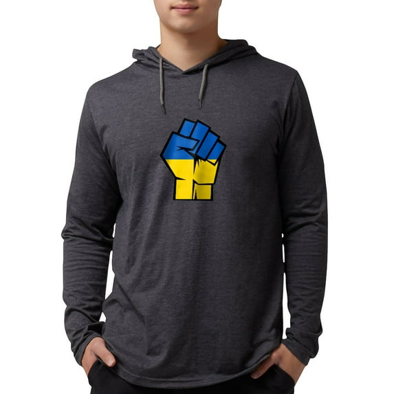 CafePress - Stand With Ukraine Long Sleeve T Shirt - Mens Hooded Shirt