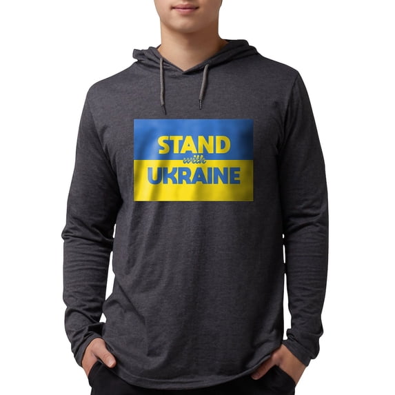 CafePress - Stand With Ukraine Long Sleeve T Shirt - Mens Hooded Shirt
