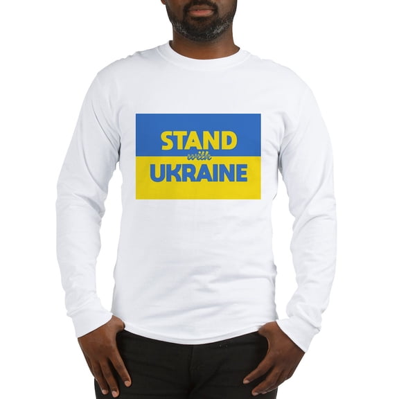 CafePress - Stand With Ukraine Long Sleeve T Shirt - Unisex Cotton Long Sleeve T-Shirt