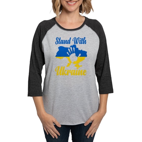 CafePress - Stand With Ukraine Long Sleeve T Shirt - Womens Baseball Tee