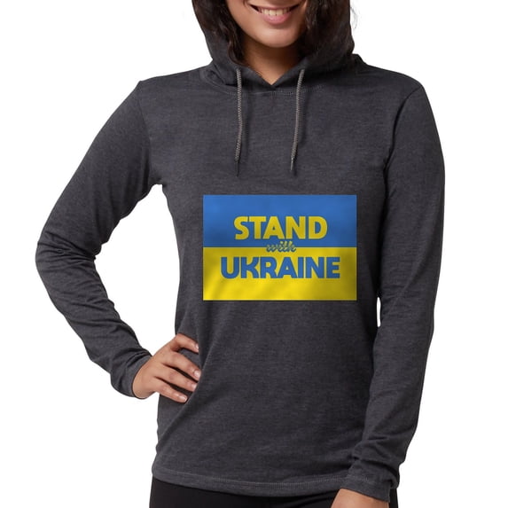 CafePress - Stand With Ukraine Long Sleeve T Shirt - Womens Hooded Shirt