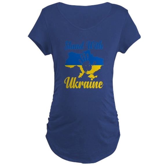 CafePress - Stand With Ukraine Maternity T Shirt - Maternity Dark T-Shirt