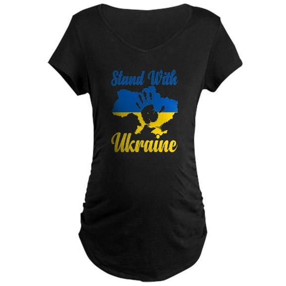 CafePress - Stand With Ukraine Maternity T Shirt - Maternity Dark T-Shirt