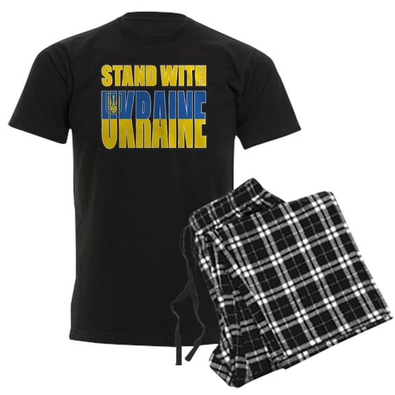 CafePress - Stand With Ukraine Pajamas - Men's Dark Loose Fit Cotton Pajama Set