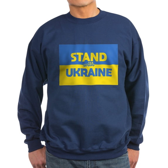 CafePress - Stand With Ukraine Sweatshirt - Classic Crew Neck Sweatshirt