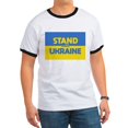thumbnail image 1 of CafePress - Stand With Ukraine T Shirt - 100% Cotton Ringed T-Shirt, 1 of 4