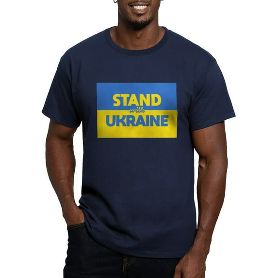 CafePress - Stand With Ukraine T Shirt - Men's Fitted T-Shirt