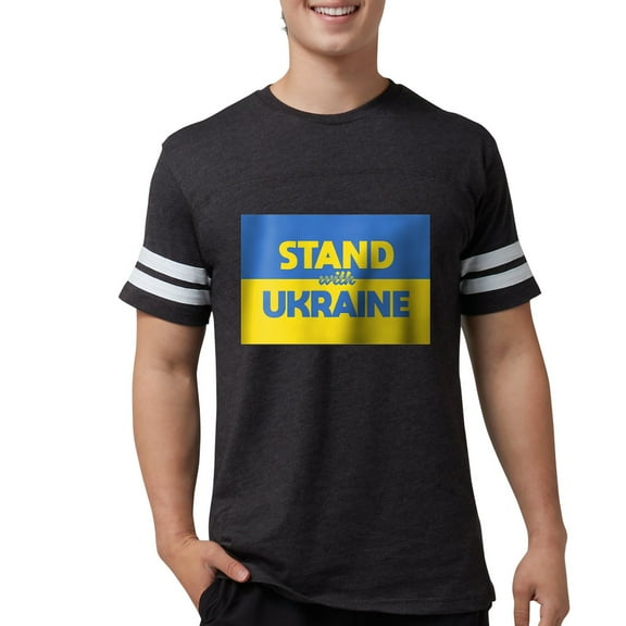 CafePress - Stand With Ukraine T Shirt - Mens Football Shirt