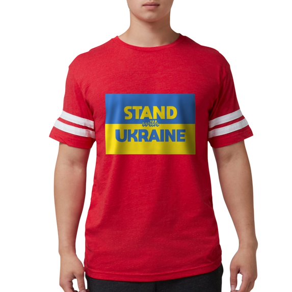 CafePress - Stand With Ukraine T Shirt - Mens Football Shirt