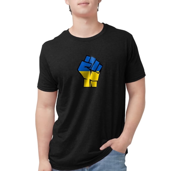 CafePress - Stand With Ukraine T Shirt - Mens Tri-blend T-Shirt