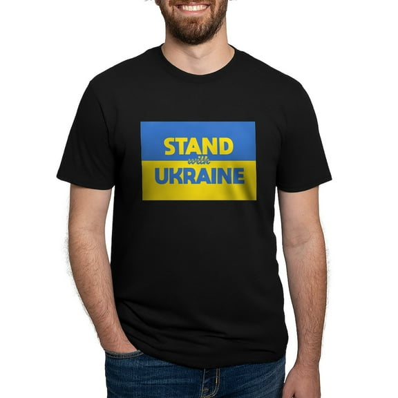 CafePress - Stand With Ukraine T Shirt - Mens Tri-blend T-Shirt
