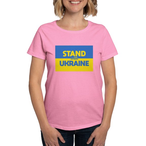CafePress - Stand With Ukraine T Shirt - Women's Traditional Fit Dark T-Shirt