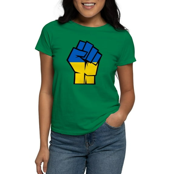 CafePress - Stand With Ukraine T Shirt - Women's Traditional Fit Dark T-Shirt