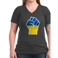 thumbnail image 1 of CafePress - Stand With Ukraine T Shirt - Women's V-Neck Dark T-Shirt, 1 of 1