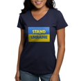 thumbnail image 1 of CafePress - Stand With Ukraine T Shirt - Women's V-Neck Dark T-Shirt, 1 of 4