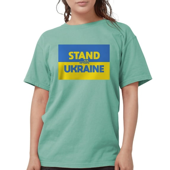 CafePress - Stand With Ukraine T Shirt - Womens Comfort Colors® Shirt