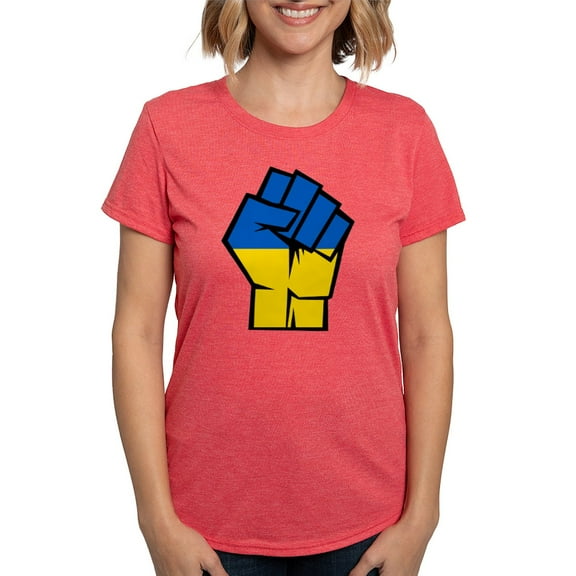 CafePress - Stand With Ukraine T Shirt - Womens Tri-blend T-Shirt