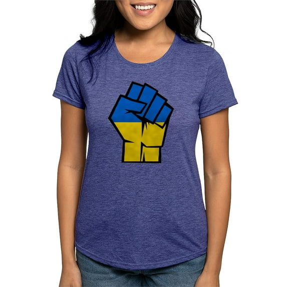 CafePress - Stand With Ukraine T Shirt - Womens Tri-blend T-Shirt
