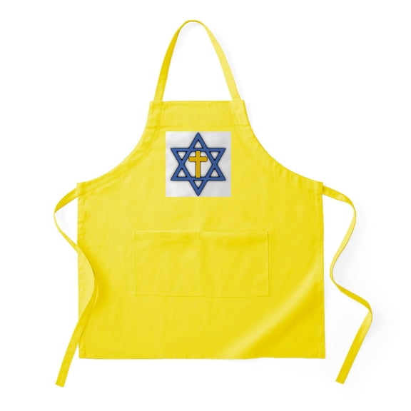 CafePress - Star Of David With Cross BBQ - Kitchen Apron with Pockets, Grilling Apron, Baking Apron