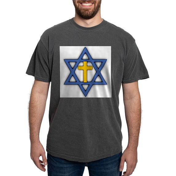 CafePress - Star Of David With Cross Men's Comfort Colors® T S - Mens Comfort Colors Shirt