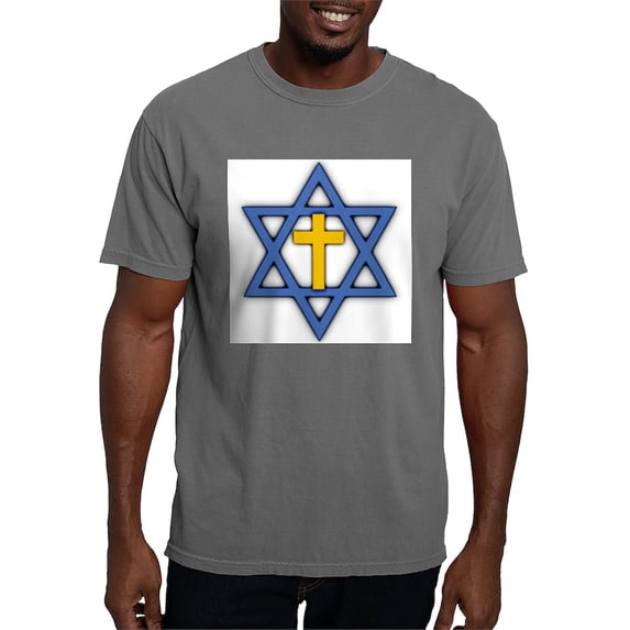 CafePress - Star Of David With Cross Men's Comfort Colors® T S - Mens Comfort Colors Shirt