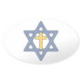 thumbnail image 1 of CafePress - Star Of David With Cross Oval Sticker - Sticker (Oval), 1 of 1
