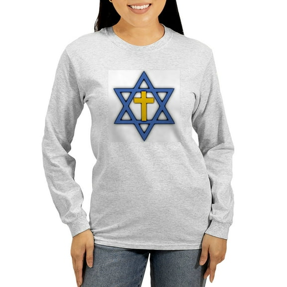 CafePress - Star Of David With Cross Women's Long Sleeve T Shi - Women's Long Sleeve Graphic Casual T-Shirt