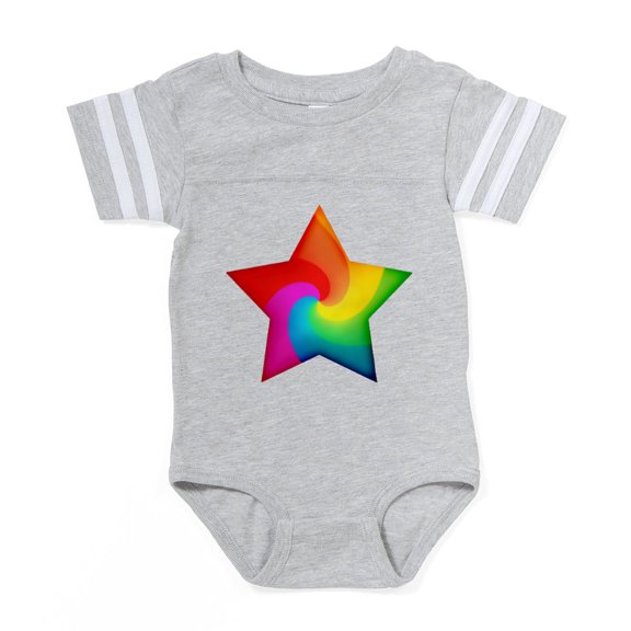 CafePress - Star Rainbow Swirl - Cute Infant Baby Football Bodysuit