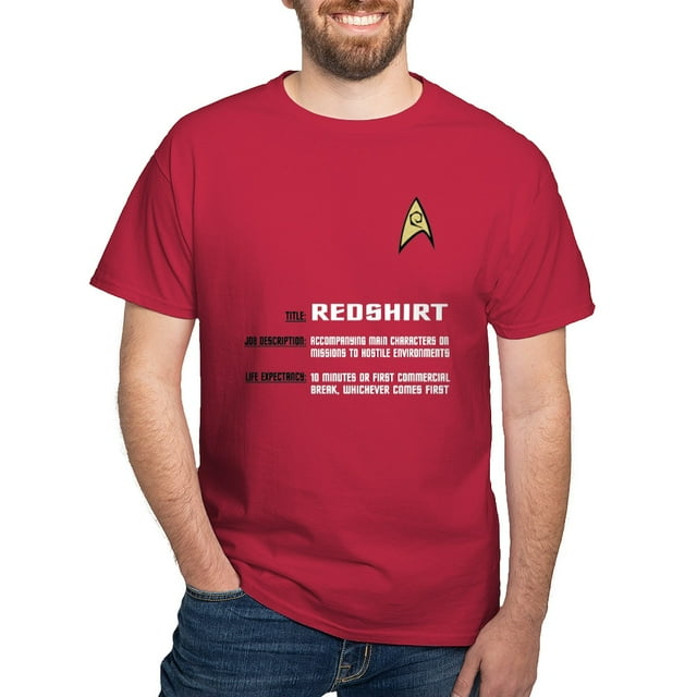 CafePress - Star Trek 'Job Description' Men's Red Shirt - 100% Cotton T-Shirt