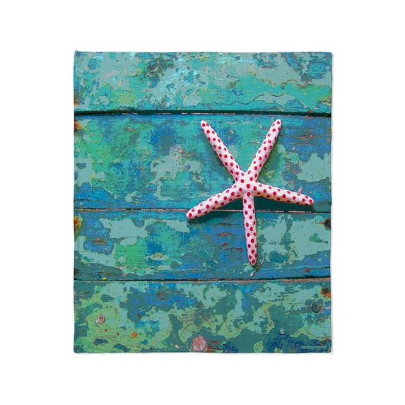 CafePress - Starfish And Turquoise Seashore Throw Blanket - Soft Fleece Throw Blanket, 50"x60" for All Ages