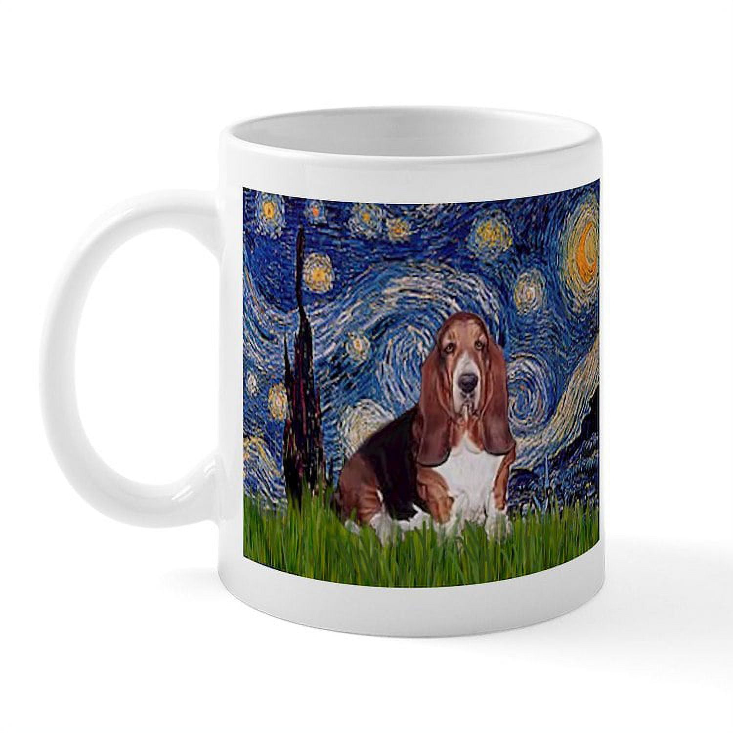 CafePress - Starry / Basset Hound Mug - 11 oz Ceramic Mug - Novelty Coffee  Tea Cup - Walmart Business Supplies, image size:1500x1500