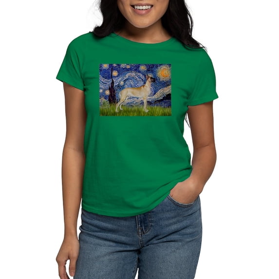 CafePress - Starry / Gr Dane (F) Women's Dark T Shirt - Women's Traditional Fit Dark T-Shirt