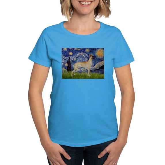 CafePress - Starry / Gr Dane (F) Women's Dark T Shirt - Women's Traditional Fit Dark T-Shirt