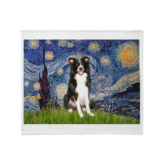 CafePress - Starry Night Border Collie Throw Blanket - Soft Fleece Throw Blanket, 50"x60" for All Ages