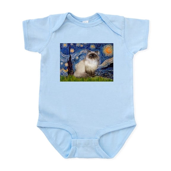 CafePress - Starry Night Himalayan Cat Infant Bodysuit - Baby Light Bodysuit, Size Newborn - 24 Months
