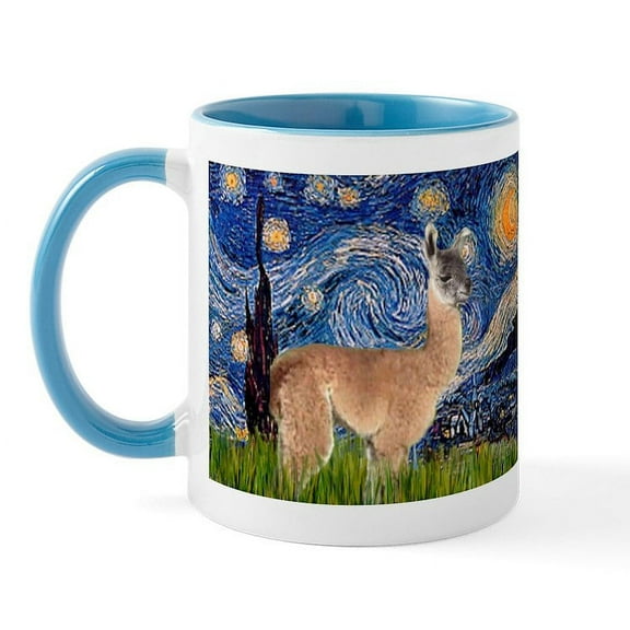 CafePress - Starry Night Llama Mug - 11 oz Ceramic Mug - Novelty Coffee Tea Cup