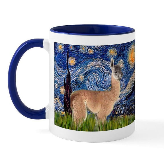 CafePress - Starry Night Llama Mug - 11 oz Ceramic Mug - Novelty Coffee Tea Cup