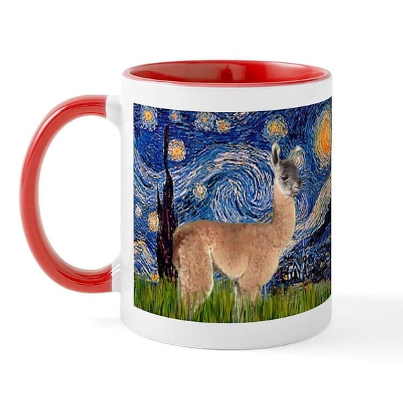 CafePress - Starry Night Llama Mug - 11 oz Ceramic Mug - Novelty Coffee Tea Cup