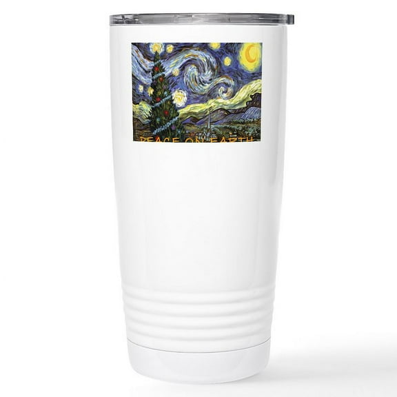 CafePress - Starry Night/ Peace On Earth Stainless Steel Trave - Insulated Stainless Steel Travel Tumbler 20 oz.