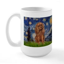 CafePress - Starry Night Ruby Cavalier Large Mug - 15 oz Ceramic Large White Nolvety Mug