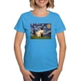 thumbnail image 1 of CafePress - Starry Night Siamese Women's Dark T Shirt - Women's Traditional Fit Dark T-Shirt, 1 of 4