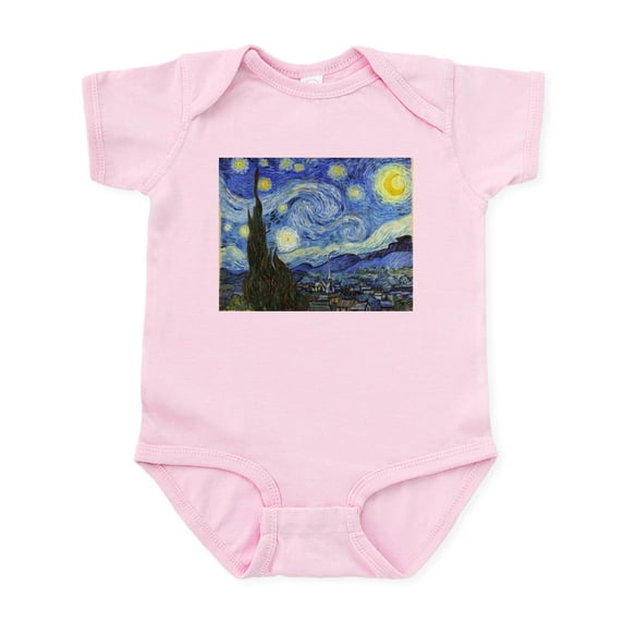 CafePress - Starry Night Van Gogh Baby Light Bodysuit - Baby Light Bodysuit, Size Newborn - 24 Months