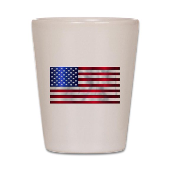 CafePress - Stars And Strips Glory Flag - White Shot Glass, Unique and Funny Shot Glass